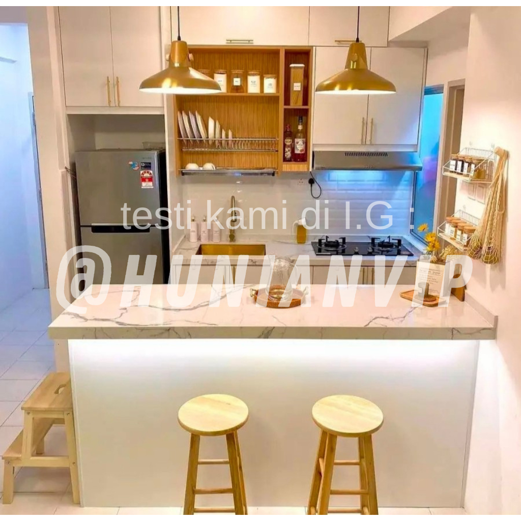 kitchen set mini bar minimalis / Rak dapur terpasang