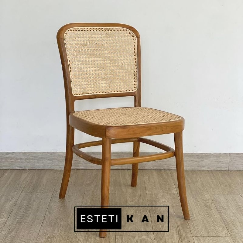 Kursi Cafe Miu-Estetikan | Sofa Makan Minimalis Modern Aesthetic | Bangku Japandi Retro Vintage Kayu