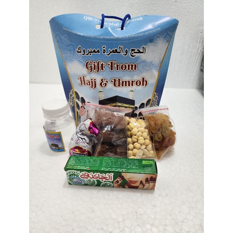 

Paket hemat oleh oleh haji dan umroh plus hena kuku tas jijing