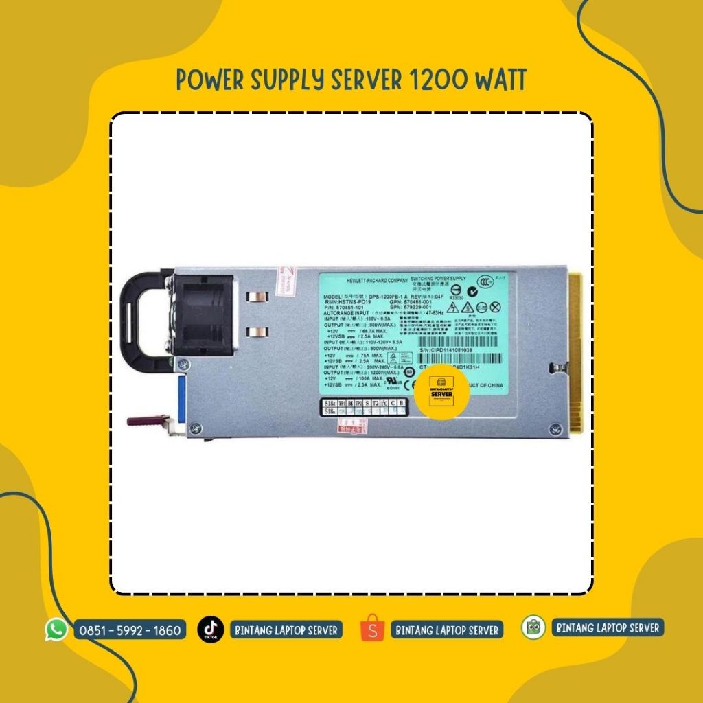POWER SUPPLY HP PROLIANT 1200 WATT - DPS-1200FB-1 A