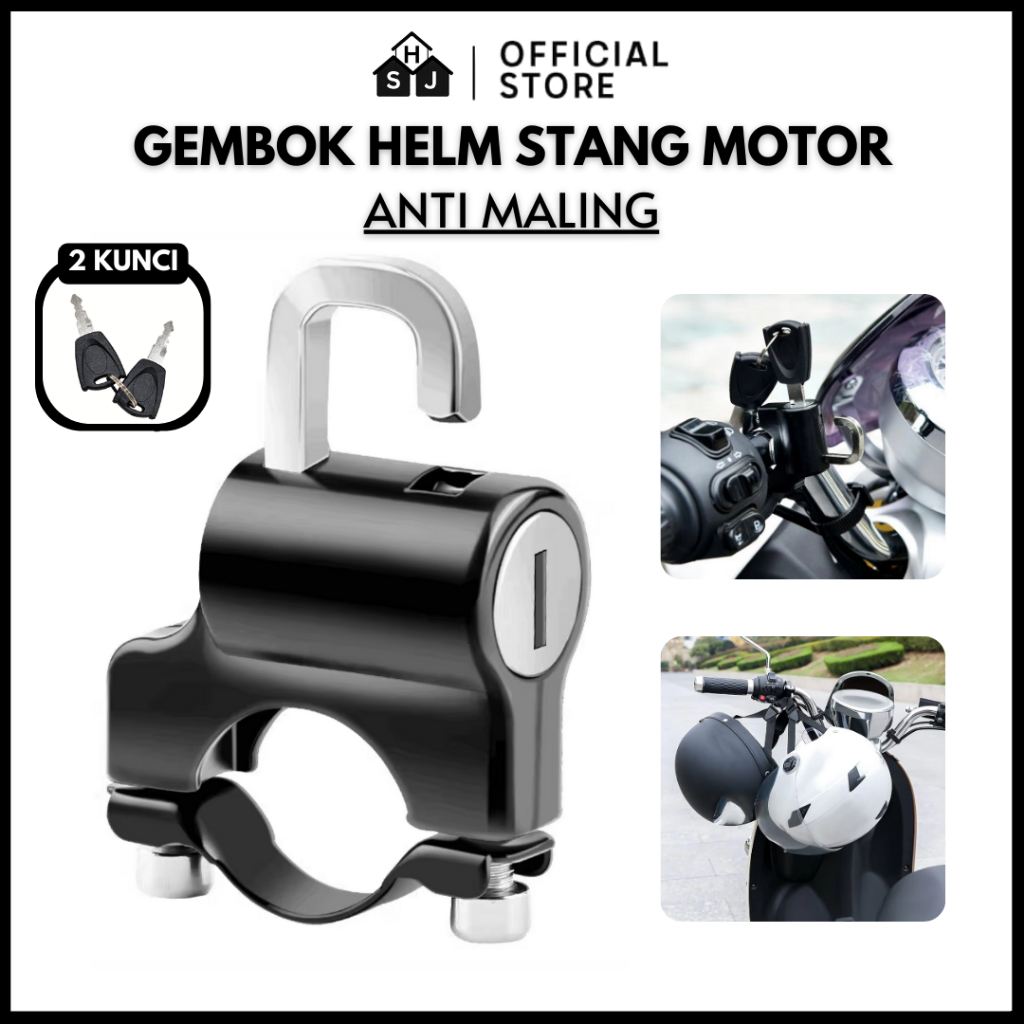 Gembok Helm Anti Maling Kunci Helm Motor G02 / Kunci Pengaman Helm Untuk Stang Motor