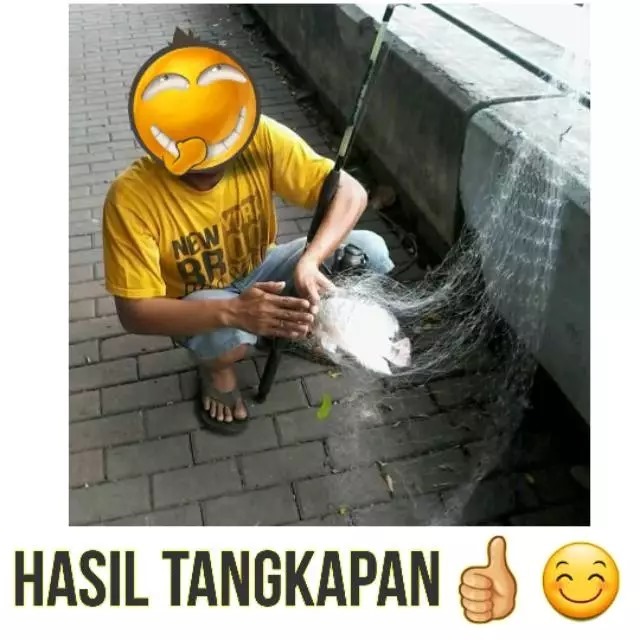 Pancing Jaring Kapten Panjang 1.2 Meter Bom Net Ikan Nila / Mancing Jaring Panjang 120 Cm
