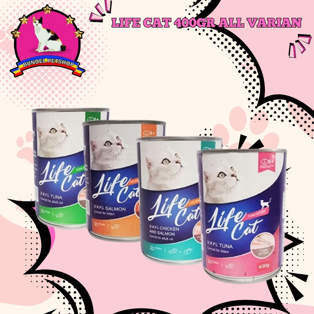Life Cat kaleng 400gr Life Cat wet food Life Cat makanan basah kucing Makanan Kucing