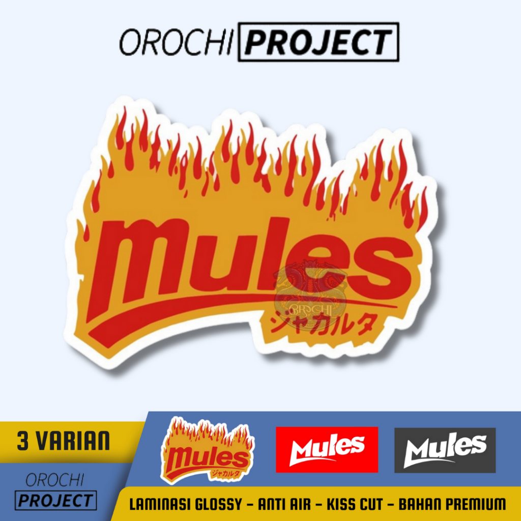 

Sticker Stiker Brand Logo Distro Mules Vinyl Glossy Anti Air HP Laptop Tumbler Motor Helm