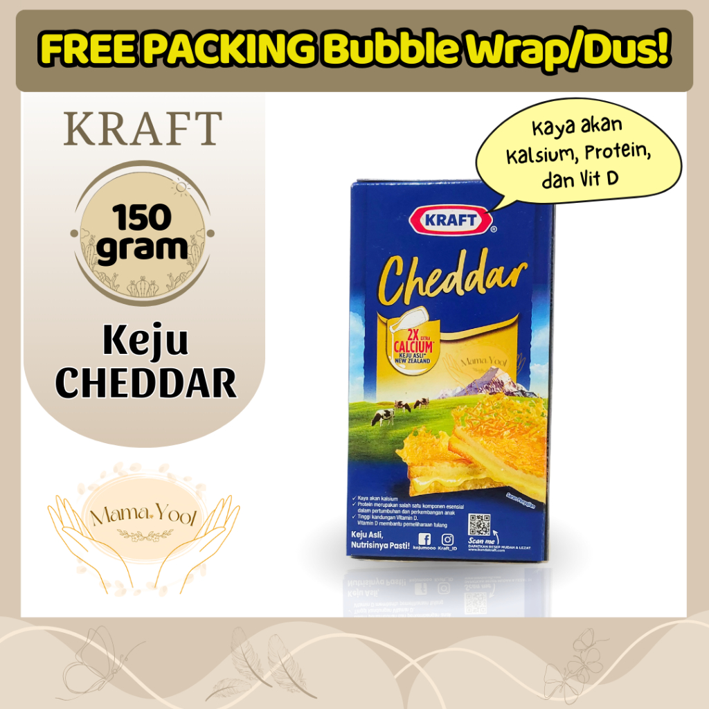 

Keju Kraft Cheddar 165 Gr FREE PACKING / Keju Cheddar Asli Premium