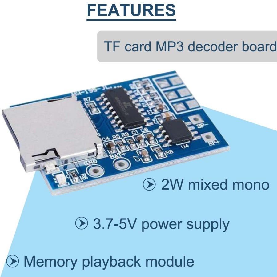 Modul TF Card MP3 Decoder Mono 2W Amplifier Plus memory playback SD Card