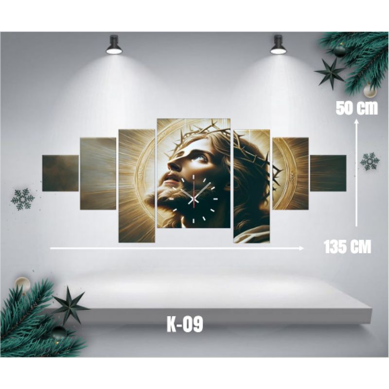 DISKON JAM DINDING JUMBO MOTIF KRISTIANI/HADIAH NATAL/HIASAN DINDING YESUS