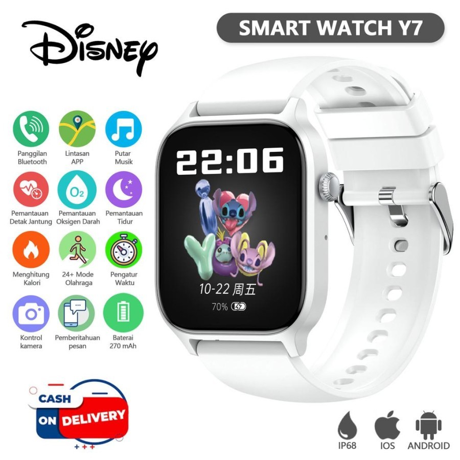 Y7 Disnep Jam Tangan Pintar Smartwatch Pria Ori