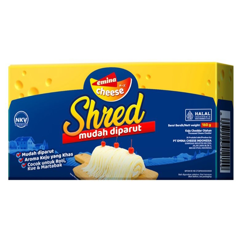 

emina shred cheese 160gr keju parut keju cheddar