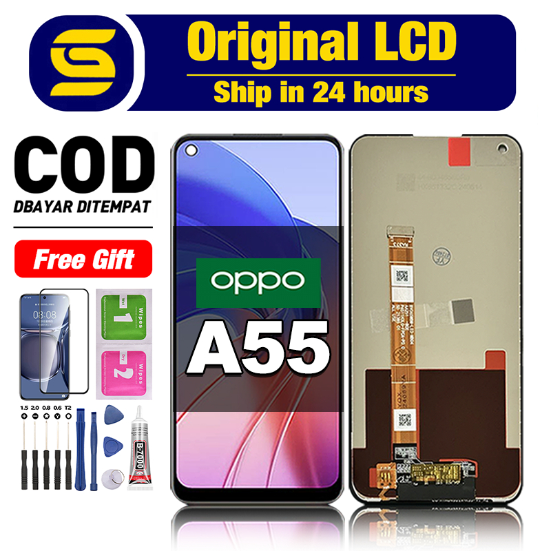 LCD OPPO A55 Original 100% Fullset hp Touchscreen murah For Glass Digitizer ori asli COD