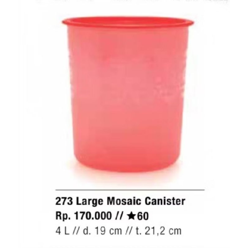 NEW Large Mosaic Canister 4L Tupperware/ Toples Mosaic 4L Tupperware