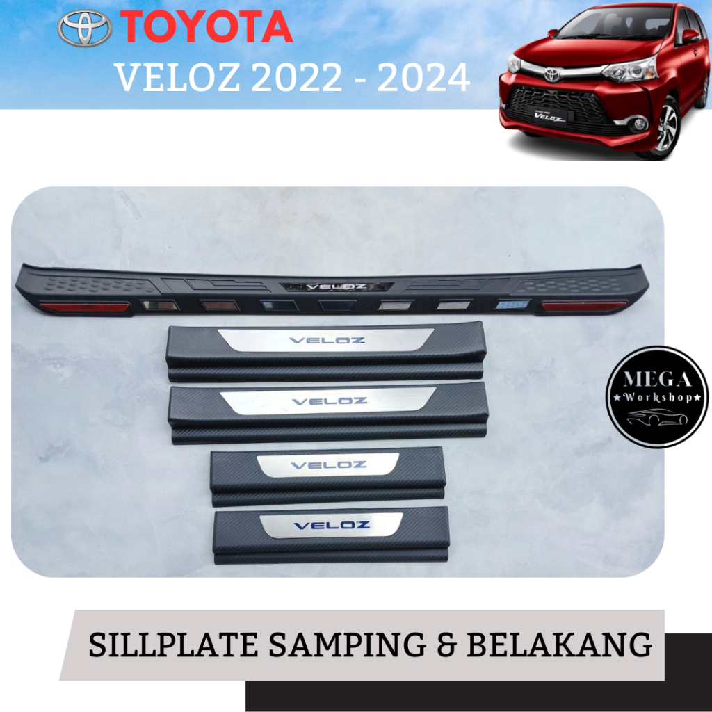 Paket Sillplate Injakan Samping Injakan Belakang Mobil Veloz 2022 - 2024