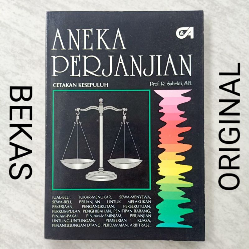 Buku Aneka Hukum Perjanjian Cetakan Kesepuluh 10 X - Prof R Subekti - Penerbit Citra Aditya Bakti - 