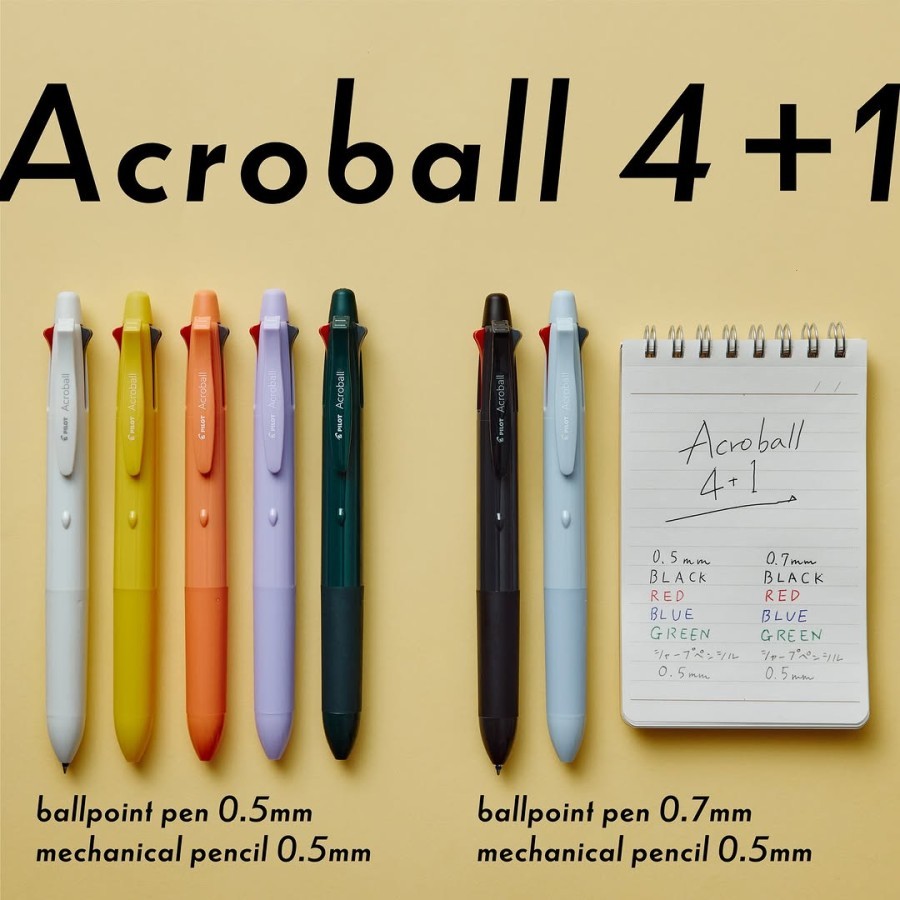 

Pilot Acroball Multi 4+1 Recycled Barrel Ballpoint Pen Mechanical Pencil 0.5mm 0.7mm BH41AB-155