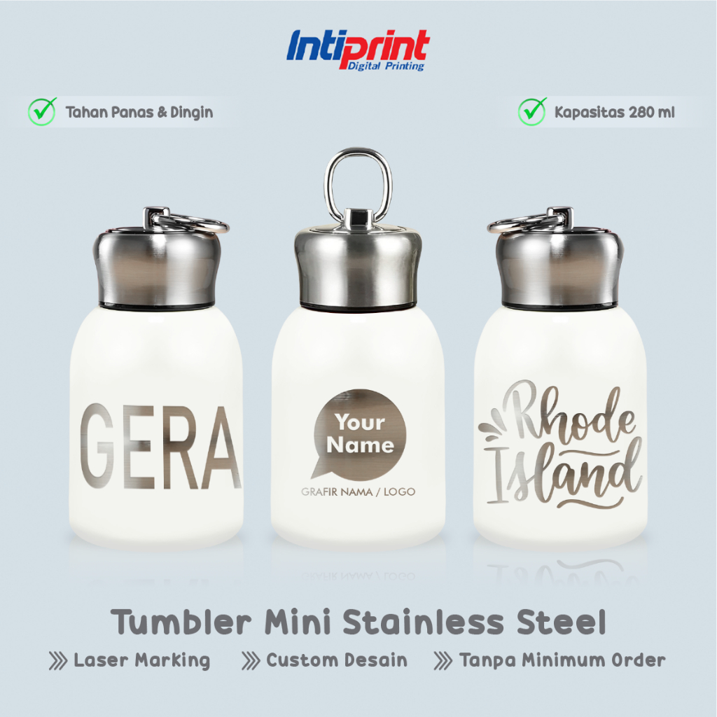 Tumbler Mini Custom Grafir - Tumbler Termos Unyil Tahan Panas dan Dingin, Botol Air Stainless Steel
