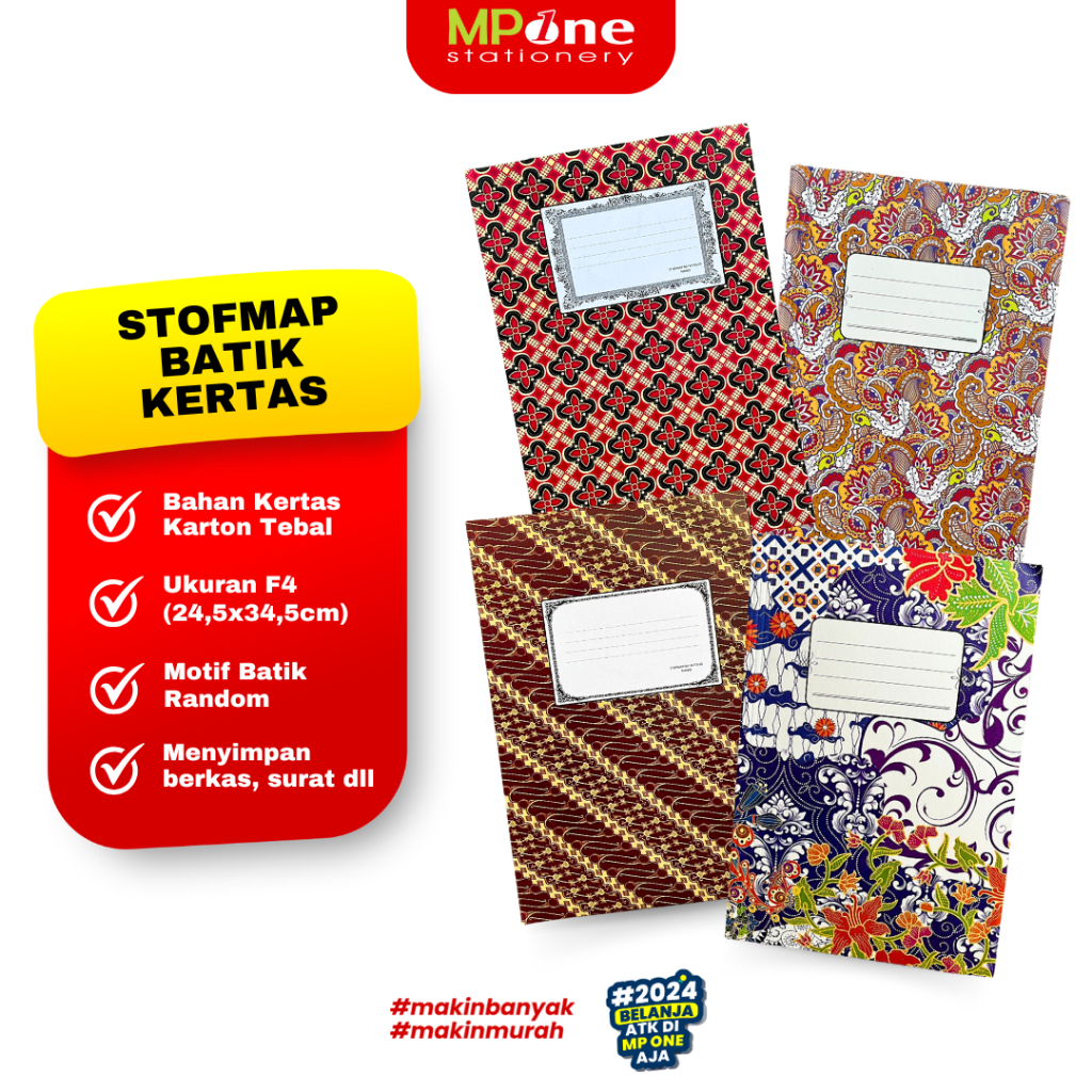 

(1 PCS) Stofmap Kertas Motif Batik / Stofmap Batik Ukuran F4 / Motif Batik Random