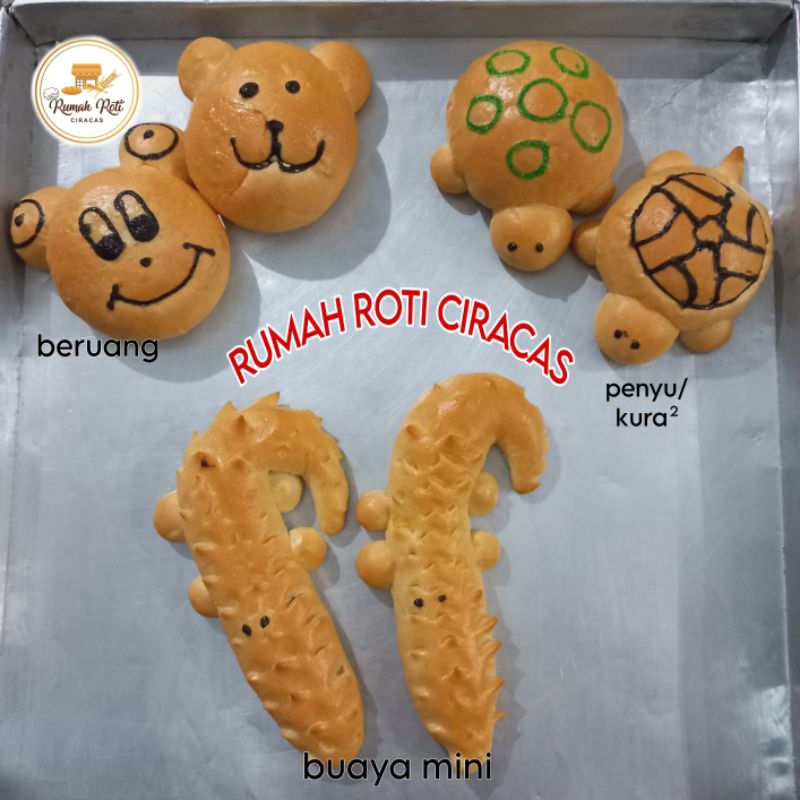 ROTI PENYU KURA KURA BERUANG DAN BUAYA MINI ANAK ACARA BREAD ADAT SEKOLAH KECIL LUCU