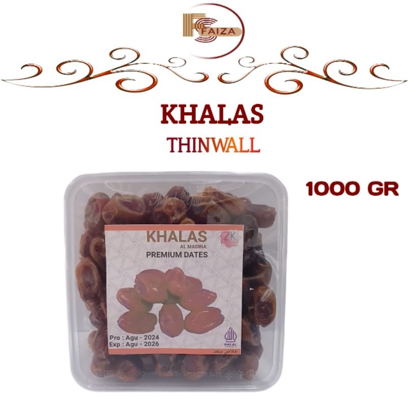 

Kurma Khalas Saad Thinwall 1 Kg - Kholas Al Sa'ad Dates