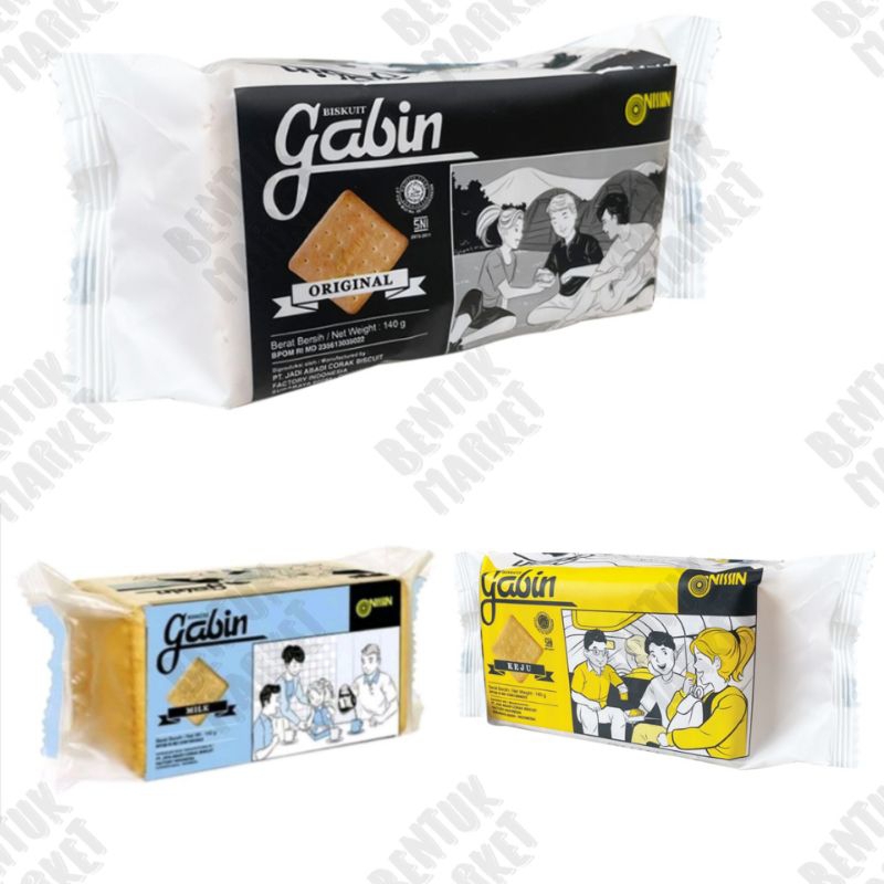 

NISSIN Biskuit Gabin Original / Keju / Milk 140gr / Biskuit / Cemilan Instan