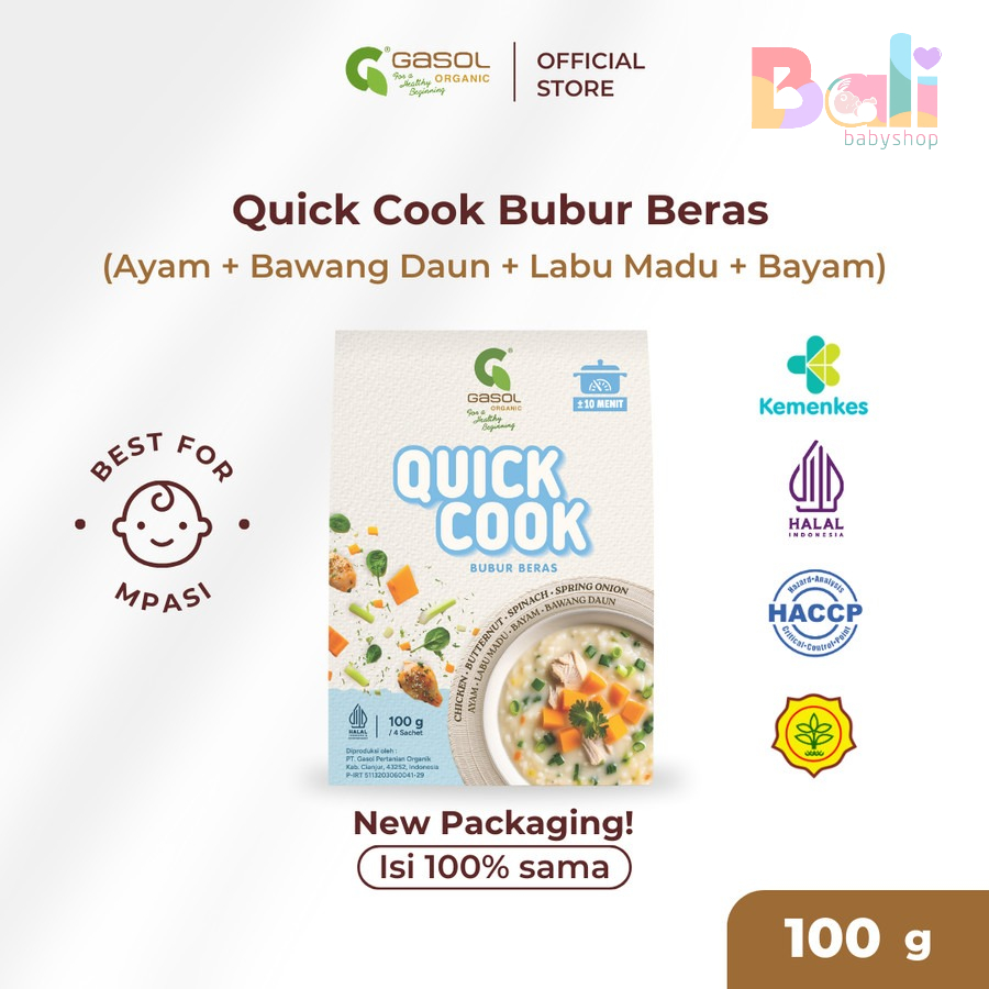 

Gasol Quick Cook Bubur Beras (Ayam + Bawang Daun Labu Madu Bayam)