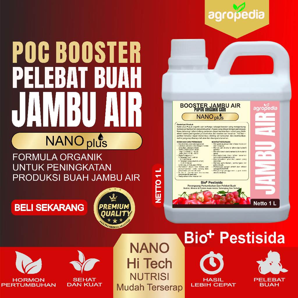 NUTRISI BOOSTER Pupuk Jambu Air Agar Cepat Berbuah, Pelebat Buah Jambu Air,  Pupuk Perangsang Buah J