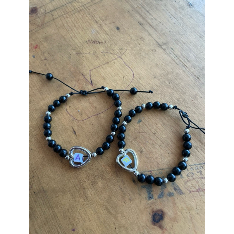 Gelang couple inisial nama Hitam