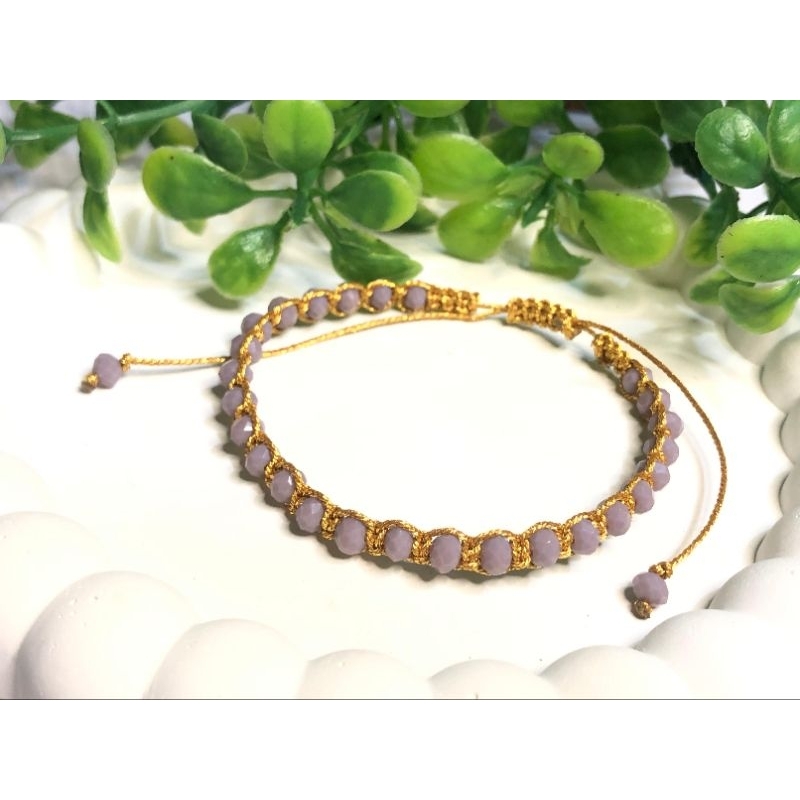 ARUMI JEWELS | Gelang Ungu Tua Doff Crystal ceko 4mm