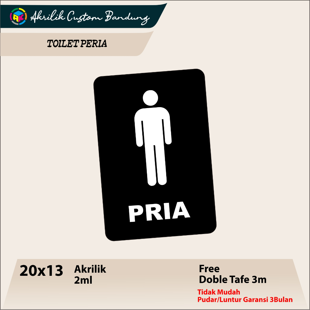 

AKRILIK TOILET PRIA TIPE 3 ACRYLIC TOILET PRIA SIGN CUSTOM