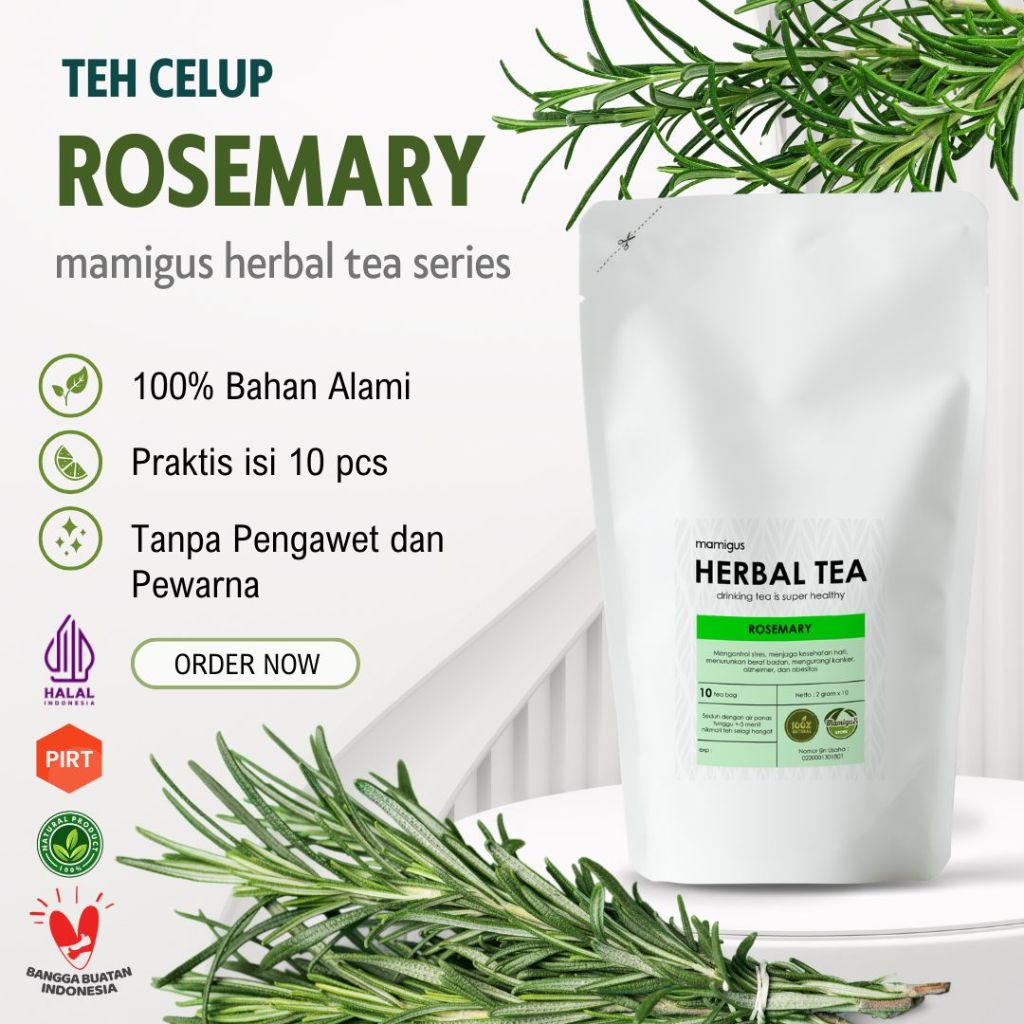 

TEH CELUP ROSEMARY / Teh Rosemary / Rosemary Leaf Tea / Teh Herbal Alami