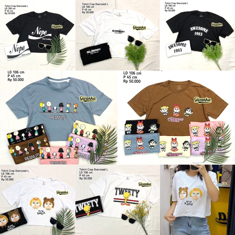 TSHIRT CROP OVERSIZED L // T-SHIRT OVERSIZED CROP WANITA // KAOS OVERSIZED CROP // KAOS CROP GOMBRON