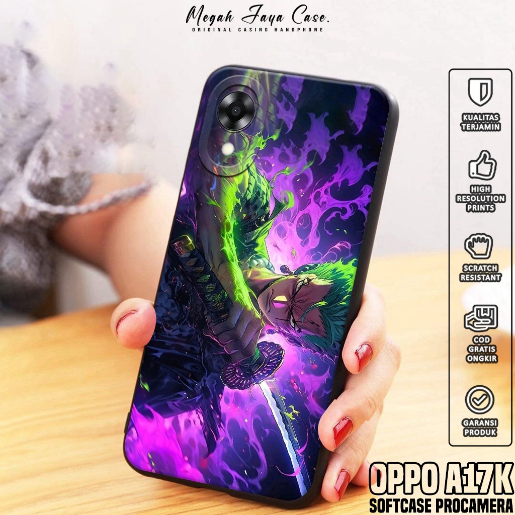 Case Oppo A17K - Softcase Hp Oppo A17K Motif Roronoa Zoro - Casing Hp Oppo A17K - Silicon Hp Oppo A1
