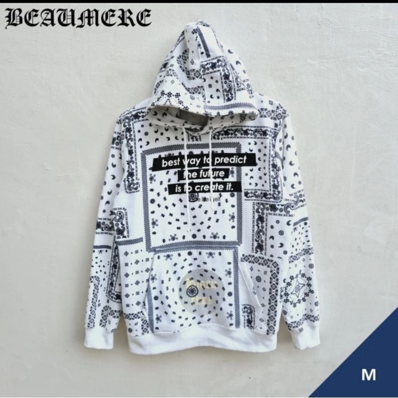 Beaumere Hoodie Pullover Bandana White