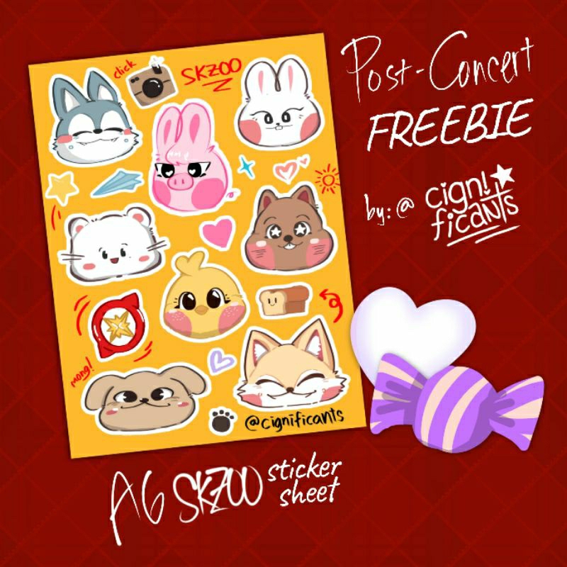 SKZOO sticker sheet