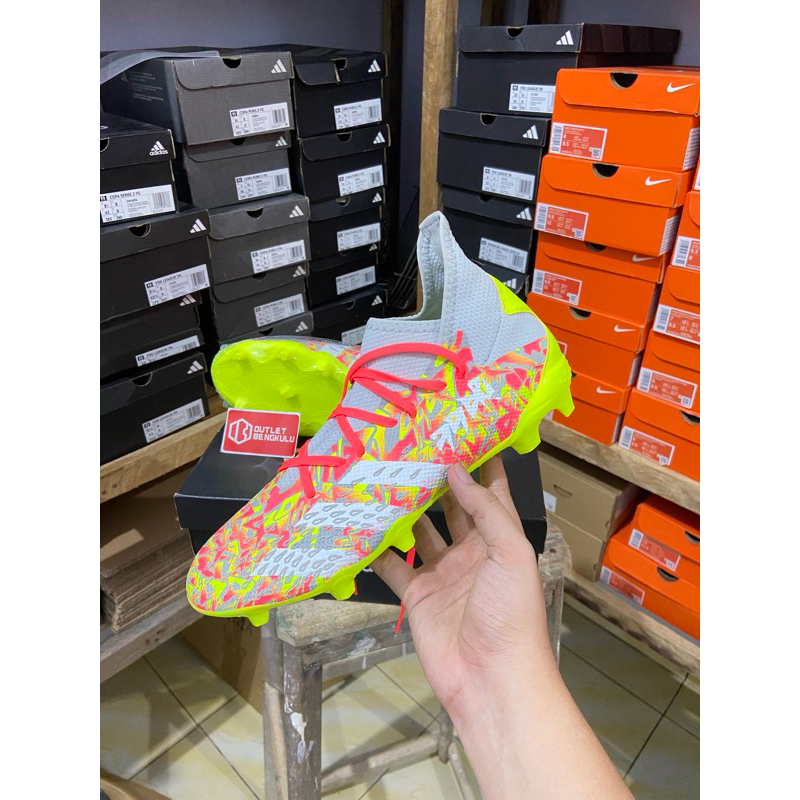 Sepatu Bola Adidas Predator Freak.3 FG - Grey Yellow Original BNIB