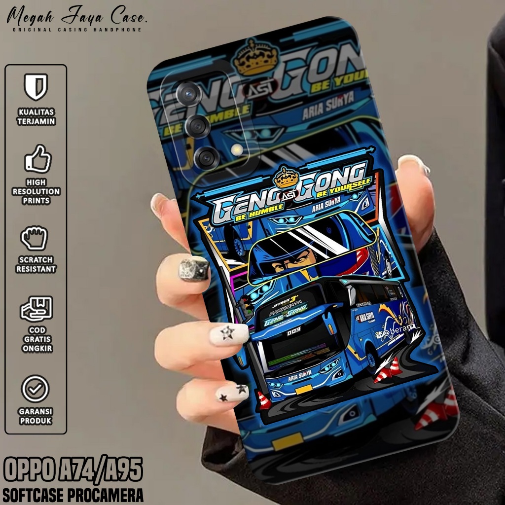 Softcase Oppo A74 / A95 4G - Case Hp Oppo A95 / A74 4G Motif BUS TELOLET - Silikon Hp Oppo A95 - Cas