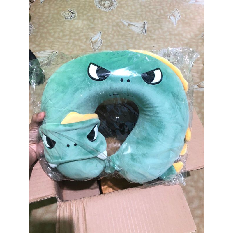 [new original] OHSOME KKV Alba Sol Set Bantal Leher dan Masker Mata Seri Hewan Hiu Dinosaurus Anjing