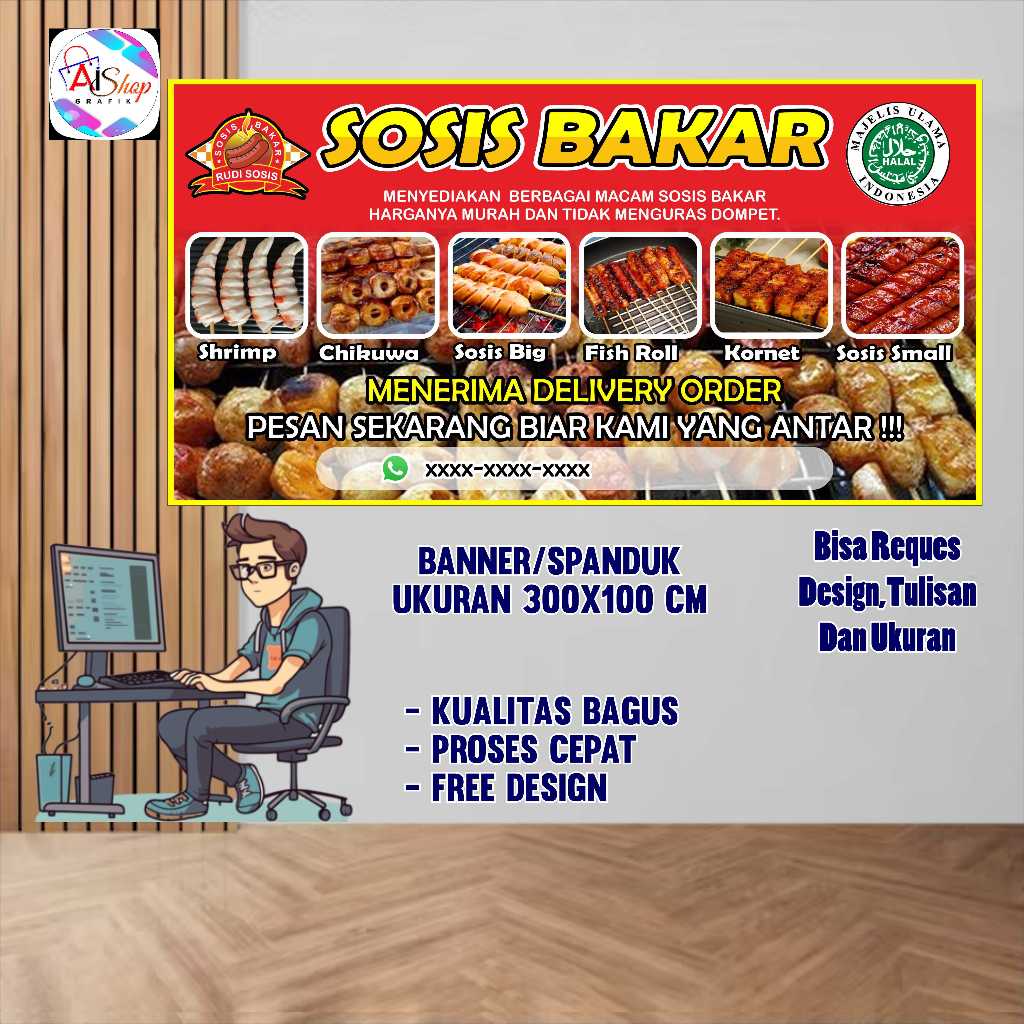 spanduk banner sosis bakar