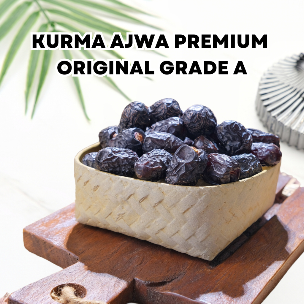 

Kurma Ajwa 200gr premium grade A1/kurma ajwa nabi/kurma ajwa super original