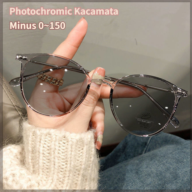 [COD] 2 in1 Kacamata Photochromic Minus Anti radiasi 0 -0.25 -0.5 -0.75 -100 -1.25 -150 -1.75 -2.0 -