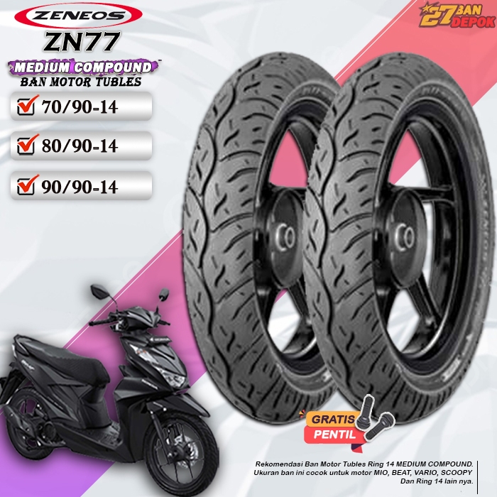 BAN MOTOR MATIC BAN ZENEOS ZN89 BAN TUBLES MOTOR MATIC RING 14 TUBLES MOTOR RING 14 TUBLES