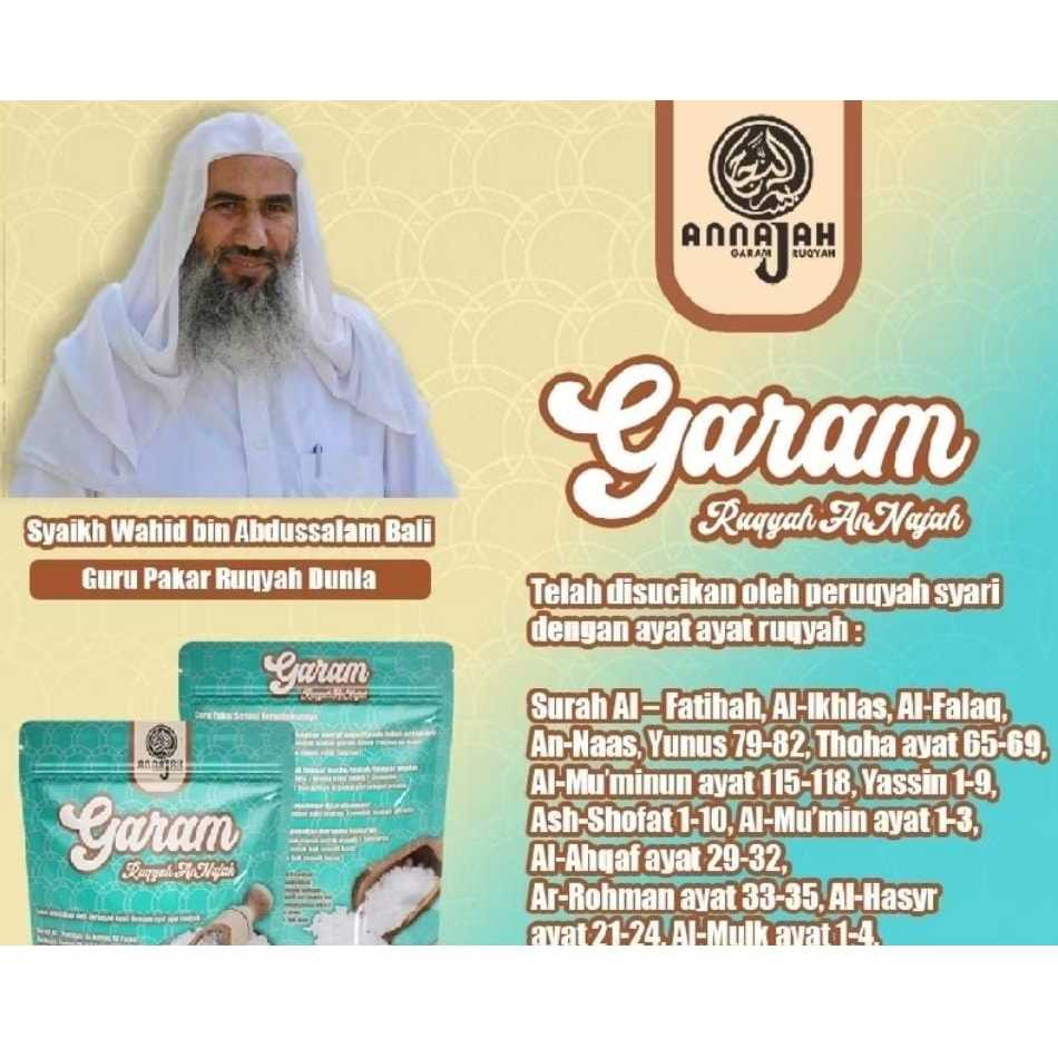 

Garam Ruqyah Annajah Original 100% Tolak Bala , membuka Aura Positif Tubuh , Rejeki , Kesehatan , Enteng jodoh Dll