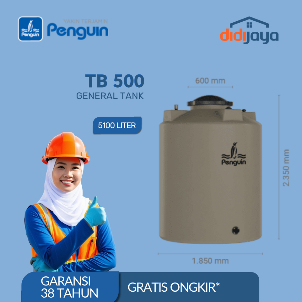 Tandon Air Penguin Anti Lumut Toren Air Tangki Air Penguin TB 500 5100 Liter FREE ONGKIR SE-JAWA