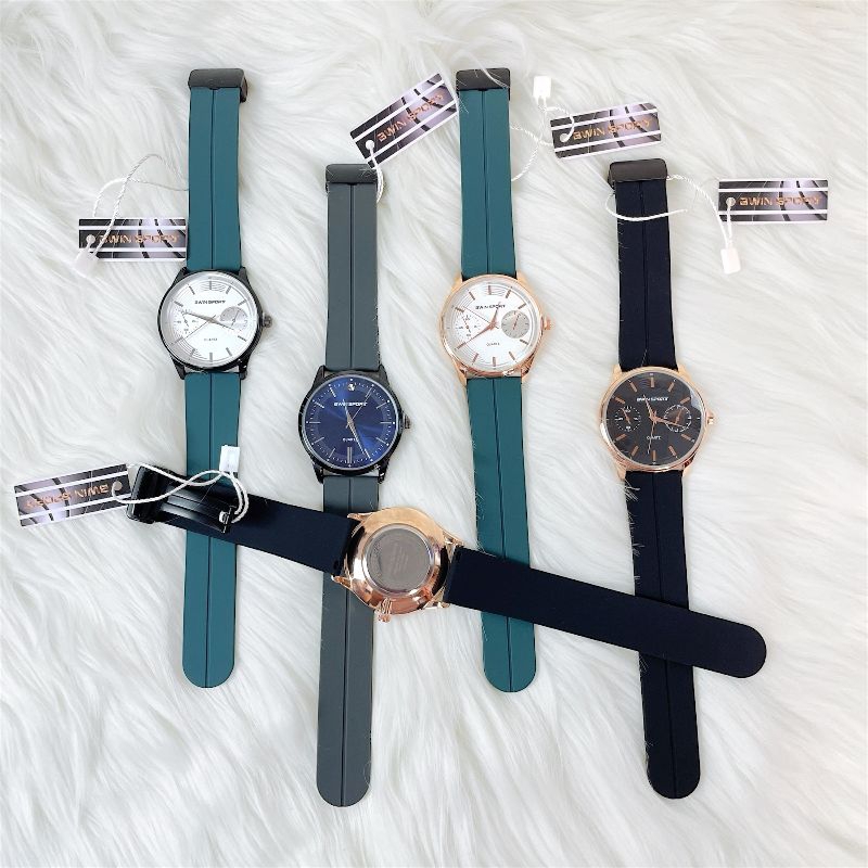 Jam Tangan BWIN SPORT ORIGINAL ANALOG WATERPROOF Tali Rubber Premium Cewek/Cowok Model Terbaru Jam T