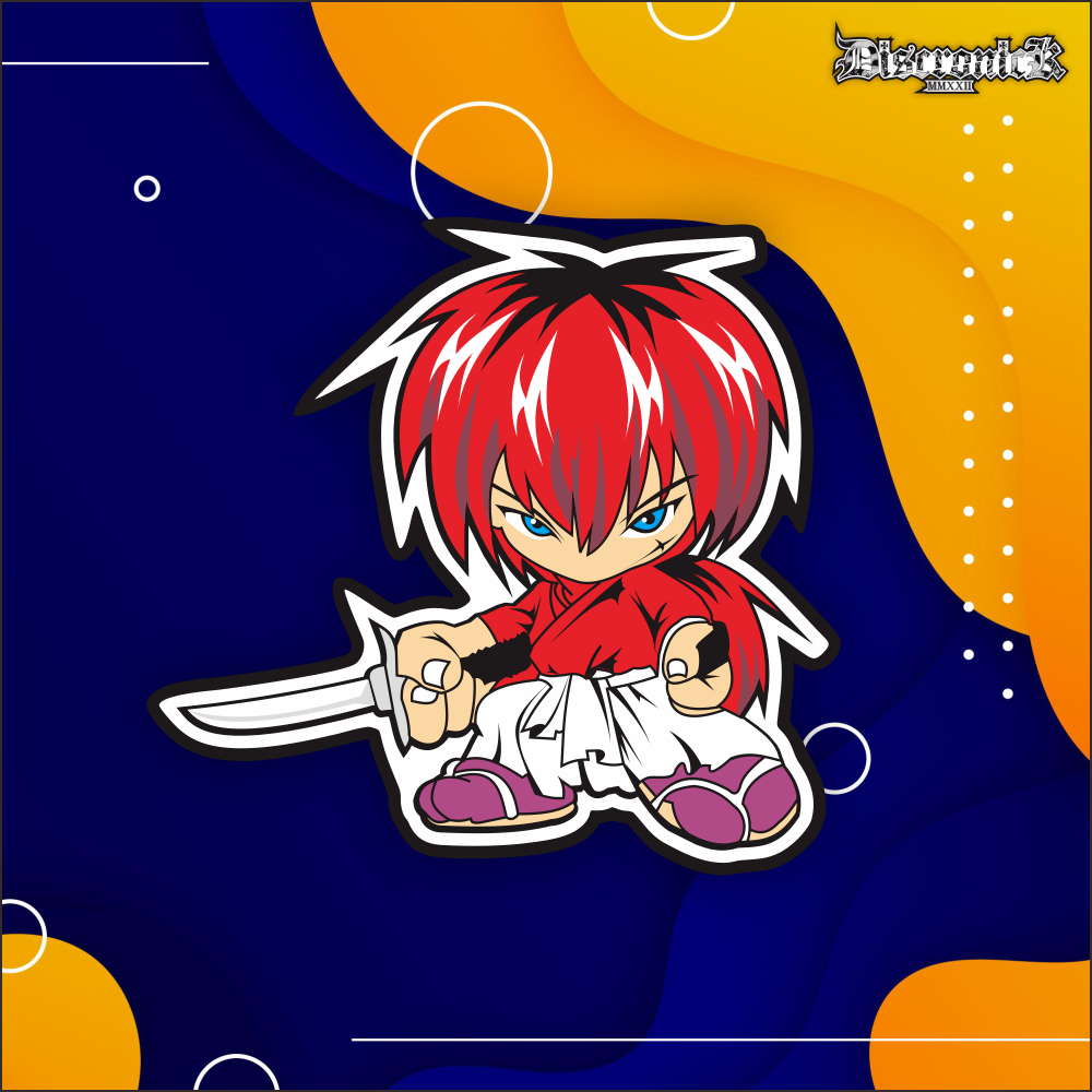 

Stiker / Sticker SAMURAI X Chibi Cutting