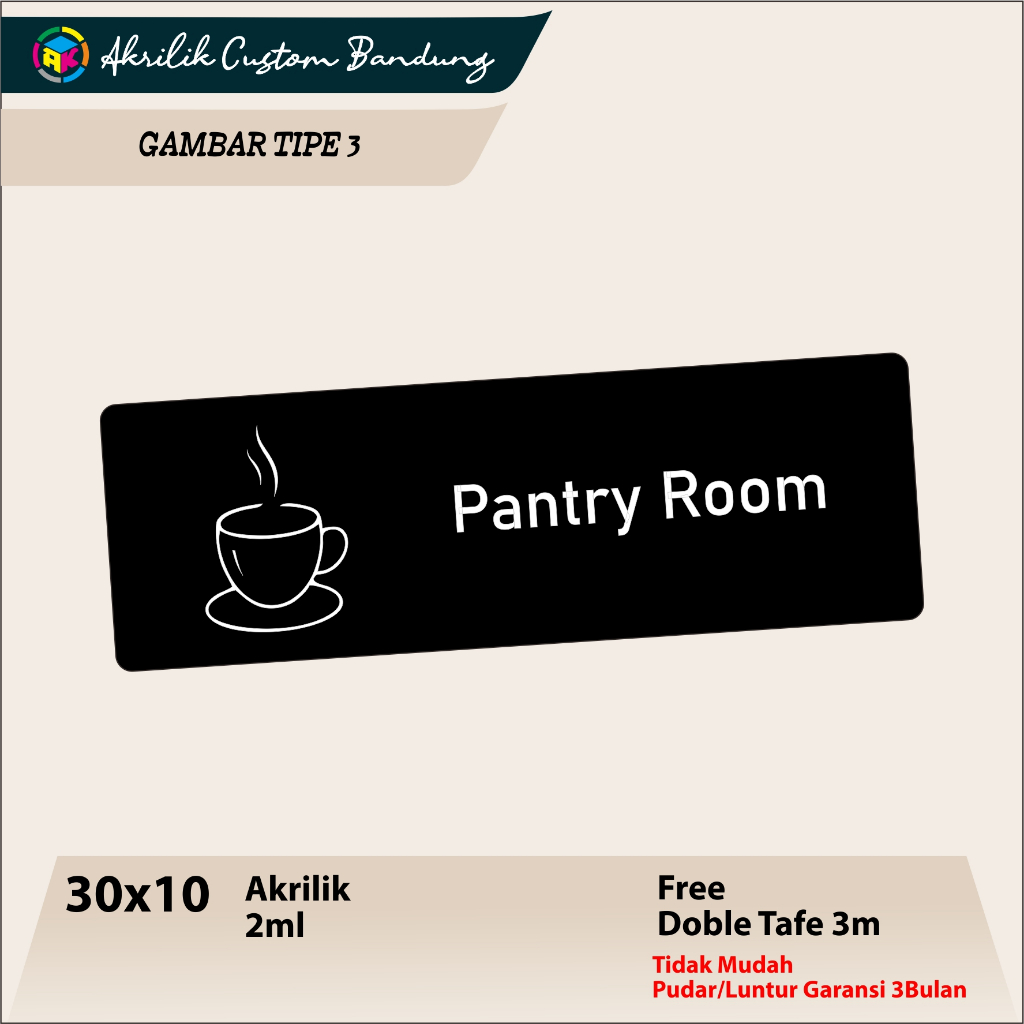

Akrilik Pantry TIPE 3 Acrilyc custom signage akrilik