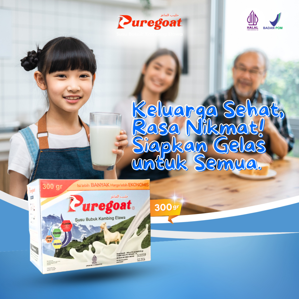 

Puregoat 300g - Solusi Tepat dan Cepat mengatasi Masalah Kesehatan / Pernafasan / Kolesterol Tinggi / Asam Urat / Gangguan Tulang & Sendi / Osteoporosis / Lambung / Asi booster / Kanker / Jantung dan meningkatkan Antibodi.