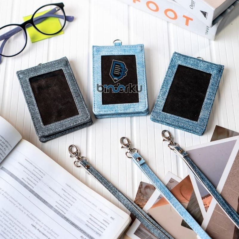 

Binderku MHA Name Tag ID Card Holder Denim Lanyard Premium