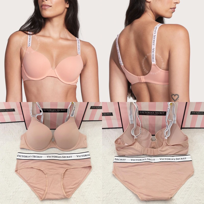 Victoria Secret Original Bra Set T-shirt Push Up Size 34B/XS 11207173