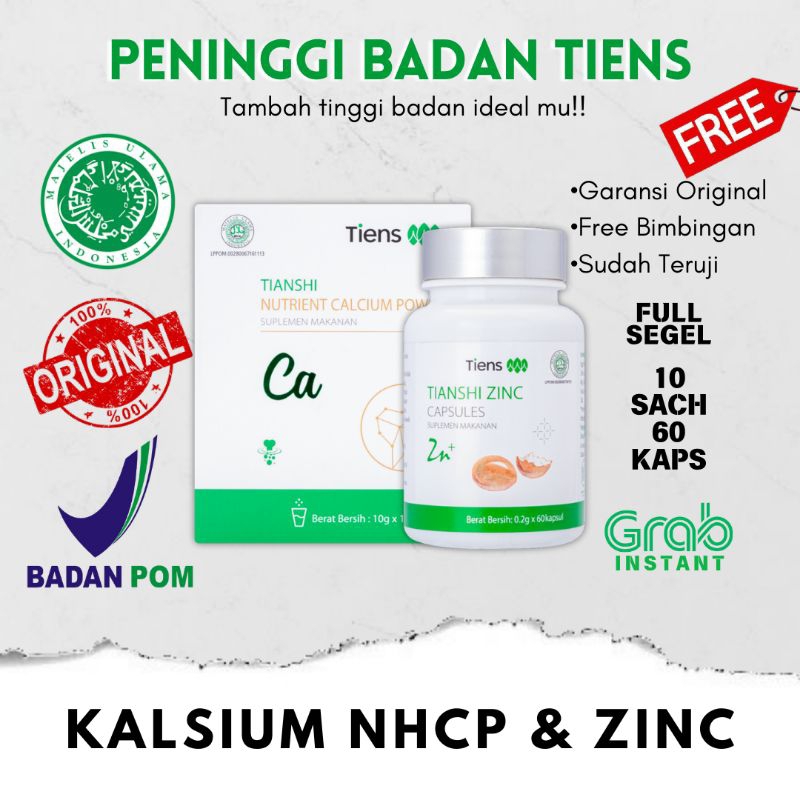 Peninggi Badan Tiens Original | Susu Kalsium & Zinc Kapsul | Susu Peninggi Badan Original - obat pen