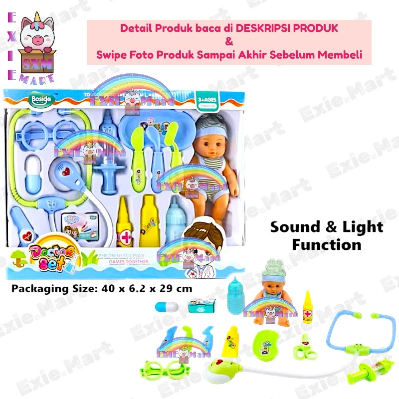 MAINAN ANAK DOKTER DOKTERAN + BONEKA BAYI SET ADA SUARA DETAK JANTUNG [20001] - MAINAN ANAK DOKTER B